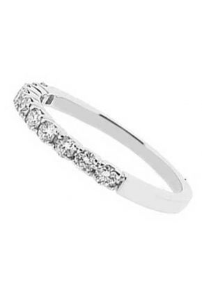 Single Row Band with Round Diamonds Set in 18k White Gold