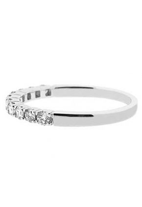 Single Row Band with Round Diamonds Set in 18k White Gold