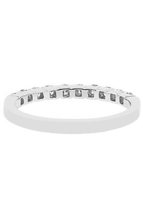 Single Row Band with Round Diamonds Set in 18k White Gold
