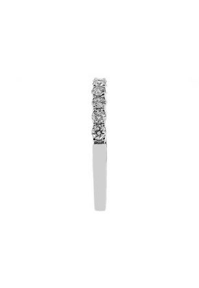 Single Row Band with Round Diamonds Set in 18k White Gold