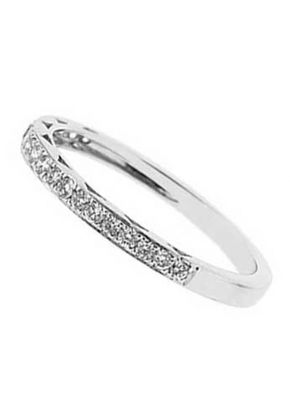 Single Row Band with Round Diamonds Set in 18k White Gold