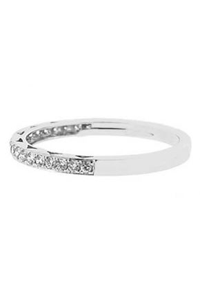 Single Row Band with Round Diamonds Set in 18k White Gold