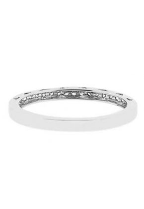 Single Row Band with Round Diamonds Set in 18k White Gold