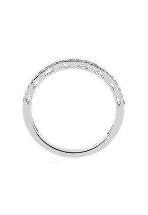 Single Row Band with Round Diamonds Set in 18k White Gold