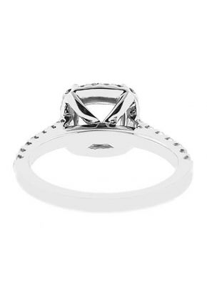 Semi-Mount Square Halo Engagement Ring with Diamonds Set in 18k White Gold