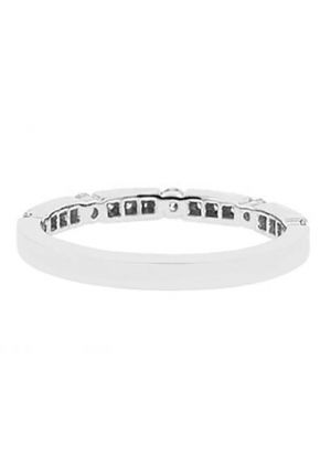 Diamond Vintage Style Milgrain Channel & Prong Set Wedding Band in 18K White Gold