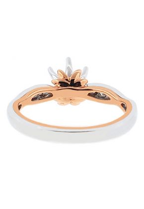 Two-Tone Six Prong Diamond Engagement Ring in 18k White and Rose Gold