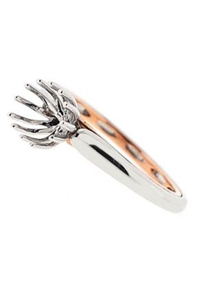 Two-Tone Diamond Engagement Ring in 18K White & Rose Gold