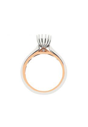 Two-Tone Diamond Engagement Ring in 18K White & Rose Gold