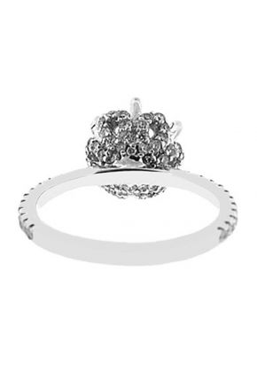 6 Prong Semi Mount Engagement Ring with Micro-Pav?? Set Round Diamonds in 18k White Gold