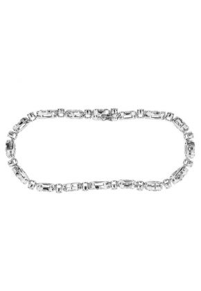 Multi Shaped Diamond Tennis Bracelet in 18K White Gold