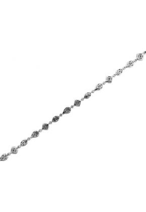 Multi Shaped Diamond Tennis Bracelet in 18K White Gold