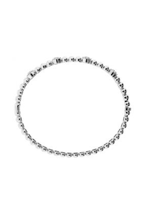 Diamond Beaded Style Bangle in 18K White Gold