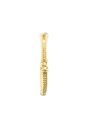 Rope Style Fancy Diamond Bangle in 18K Yellow Gold