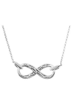 Diamond Infinity Necklace in 18K White Gold