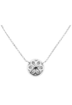 Diamond Round Necklace in 18K White Gold