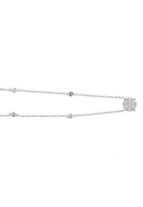 Diamond Necklace in 18K White Gold with Diamonds on the Chain