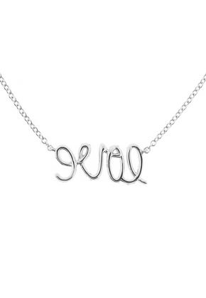 Diamond Love Script Necklace in 18K White Gold