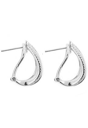 French Clip Diamond Earrings in 18K White Gold