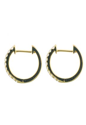 Hoop Earrings with Round Diamonds Set in 18k Yellow Gold