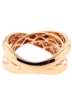 3 Row Crossover Style Pav?? Set Ring with Diamonds in 18k Rose Gold