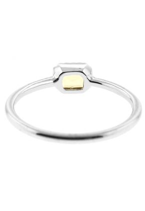 Ladies Yellow Sapphire Stackable Ring with Diamond Rounds Set in 14K White Gold