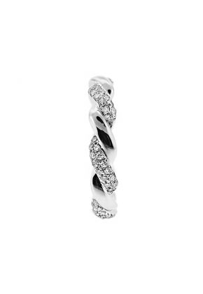 Twist Eternity Band with Micro-Pav?? Set Round Diamonds in 18k White Gold