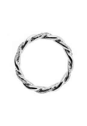 Twist Eternity Band with Micro-Pav?? Set Round Diamonds in 18k White Gold