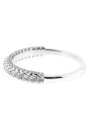 Three Side Band with Diamond Rows on Each Set in 18k White Gold