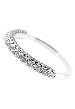 Three Side Band with Diamond Rows on Each Set in 18k White Gold