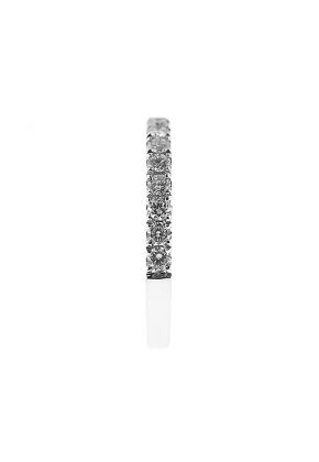 Single Row Band with Round Diamonds Set in 18k White Gold