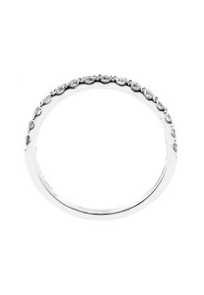 Single Row Band with Round Diamonds Set in 18k White Gold
