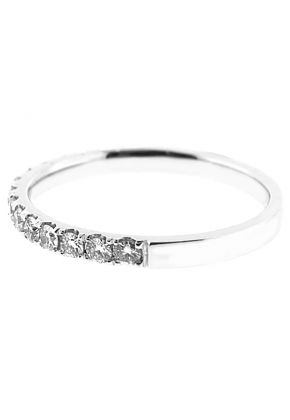 Single Row Band with Round Diamonds Set in 18k White Gold