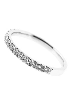 Single Row Band with Round Diamonds Set in 18k White Gold