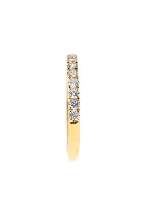 Single Row Micro-Prong Set Band with Round Diamonds in 18k Yellow Gold