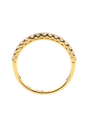 Single Row Micro-Prong Set Band with Round Diamonds in 18k Yellow Gold