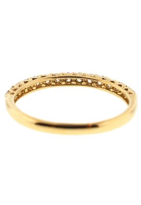 Single Row Micro-Prong Set Band with Round Diamonds in 18k Yellow Gold