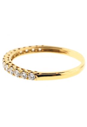 Single Row Micro-Prong Set Band with Round Diamonds in 18k Yellow Gold