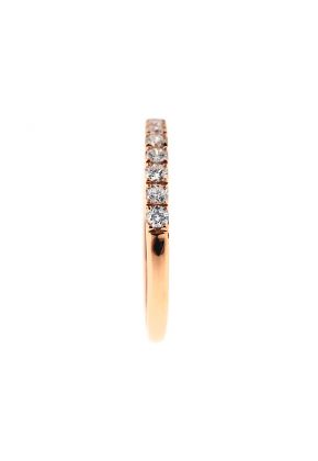 Single Row Micro-Prong Set Band with Round Diamonds in 18k Rose Gold