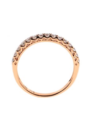 Single Row Micro-Prong Set Band with Round Diamonds in 18k Rose Gold