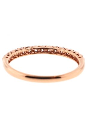 Single Row Micro-Prong Set Band with Round Diamonds in 18k Rose Gold