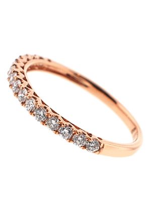 Single Row Micro-Prong Set Band with Round Diamonds in 18k Rose Gold