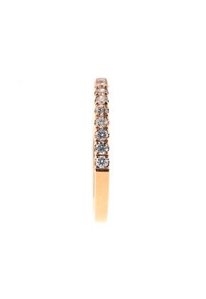 Single Row Band with Micro-Prong Set Round Diamonds in 18K Rose Gold