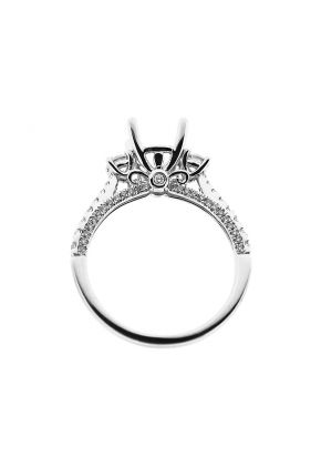 Past Present and Future Diamond Engagement Ring in 18K White Gold