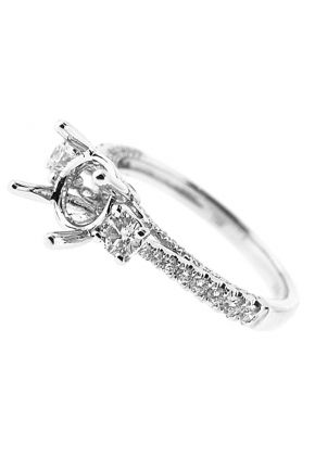 Past Present and Future Diamond Engagement Ring in 18K White Gold