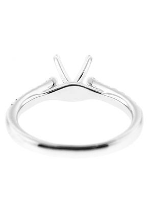 Semi-Mount Engagement Ring with Micro Prong Set Round Diamonds in 18k White Gold