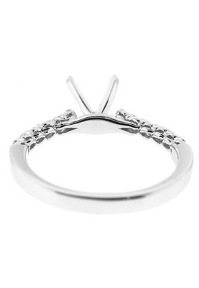 Semi-Mount Engagement Ring with Prong Set Round Diamonds in 18k White Gold