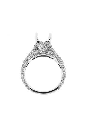 Semi-Mount Split Shank Engagement Ring with Pav?? Set Diamonds in 18k White Gold