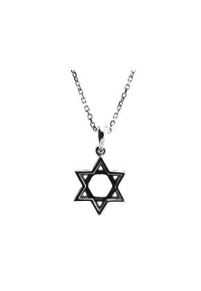 Star of David Pendant with Diamonds Set in 18k White Gold