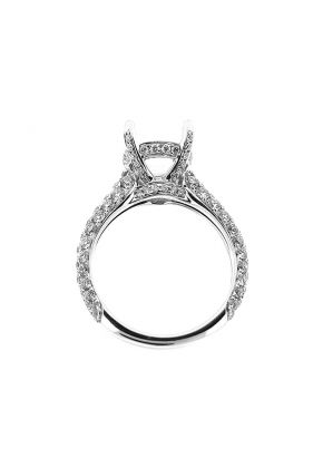 Semi-Mount Engagement Ring with Micro-Pav?? Set Round Diamonds in 18k White Gold